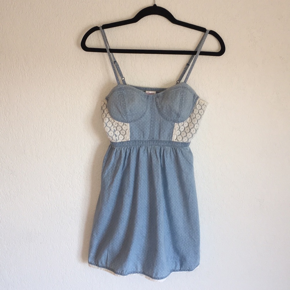Candie’s Chambray Bustier Casual Dress